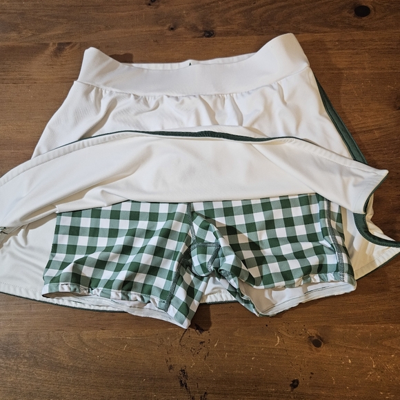 Tuckernuck White and Green Gingham Elena Skort Size Small Tennis Golf Sports - Picture 3 of 7
